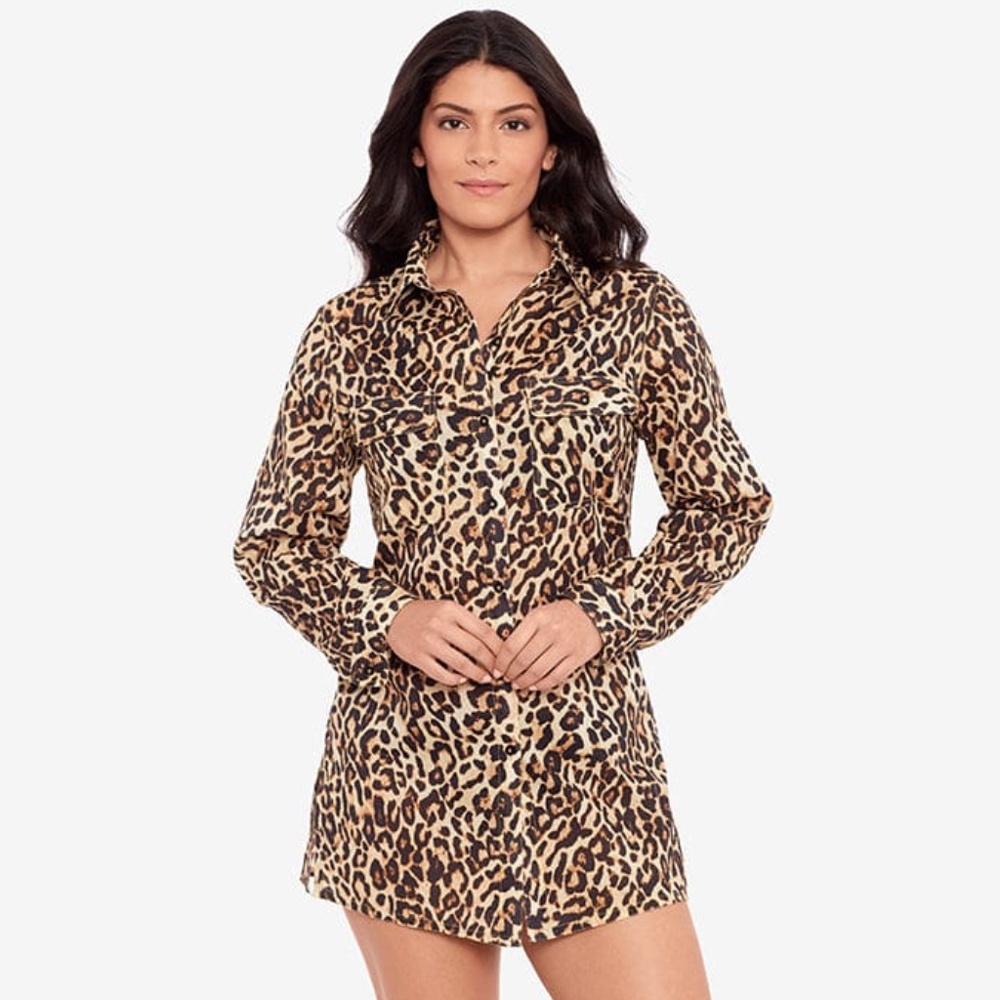Ralph Lauren leopard shirt or cover-up NEW